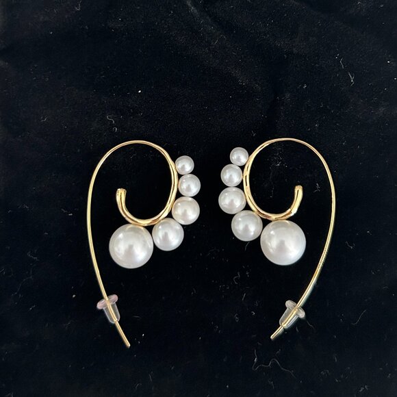 Ippolita Nova Tribal 5 Pearl Curved Ear Wire Earrings 4.0-10.50 mm18K Gold - Picture 5 of 10